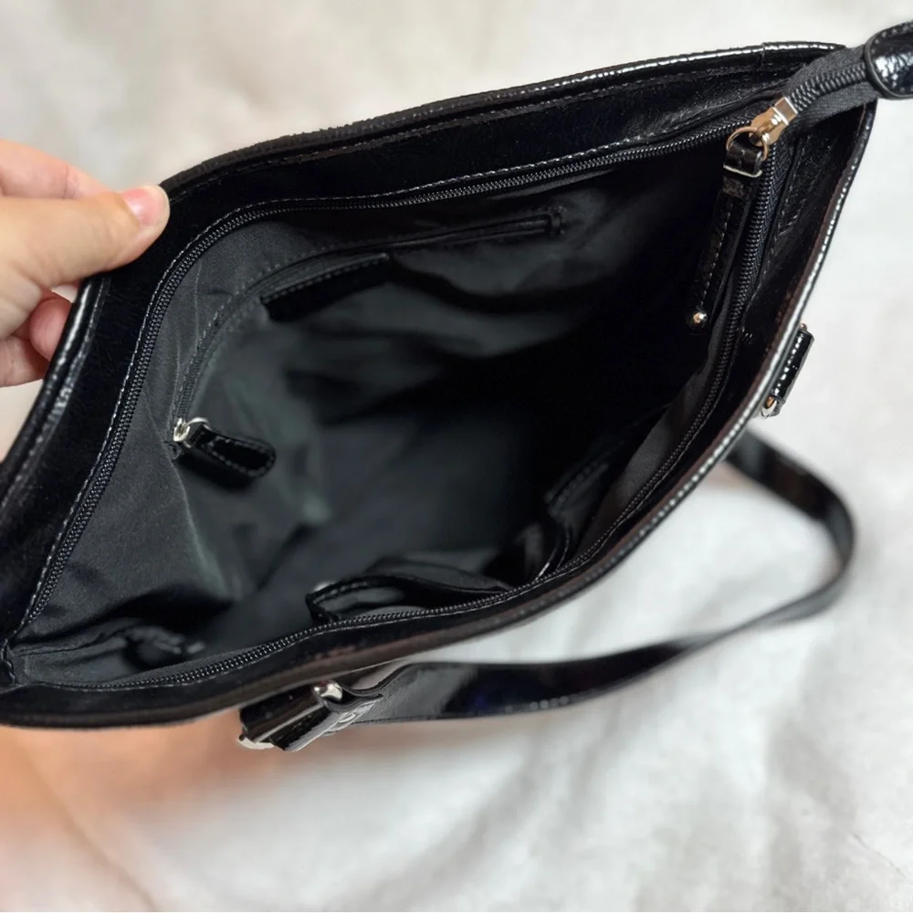 NINE & Co Black Beautiful Floral Women’s Shoulder Bag Purse Tote, Zipper Closure